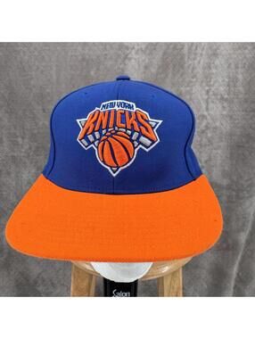New York Knicks Hat Cap Snap Back Blue NBA Basketball Mens Mitchell & Ness